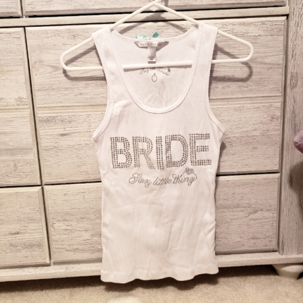Bride white tank top